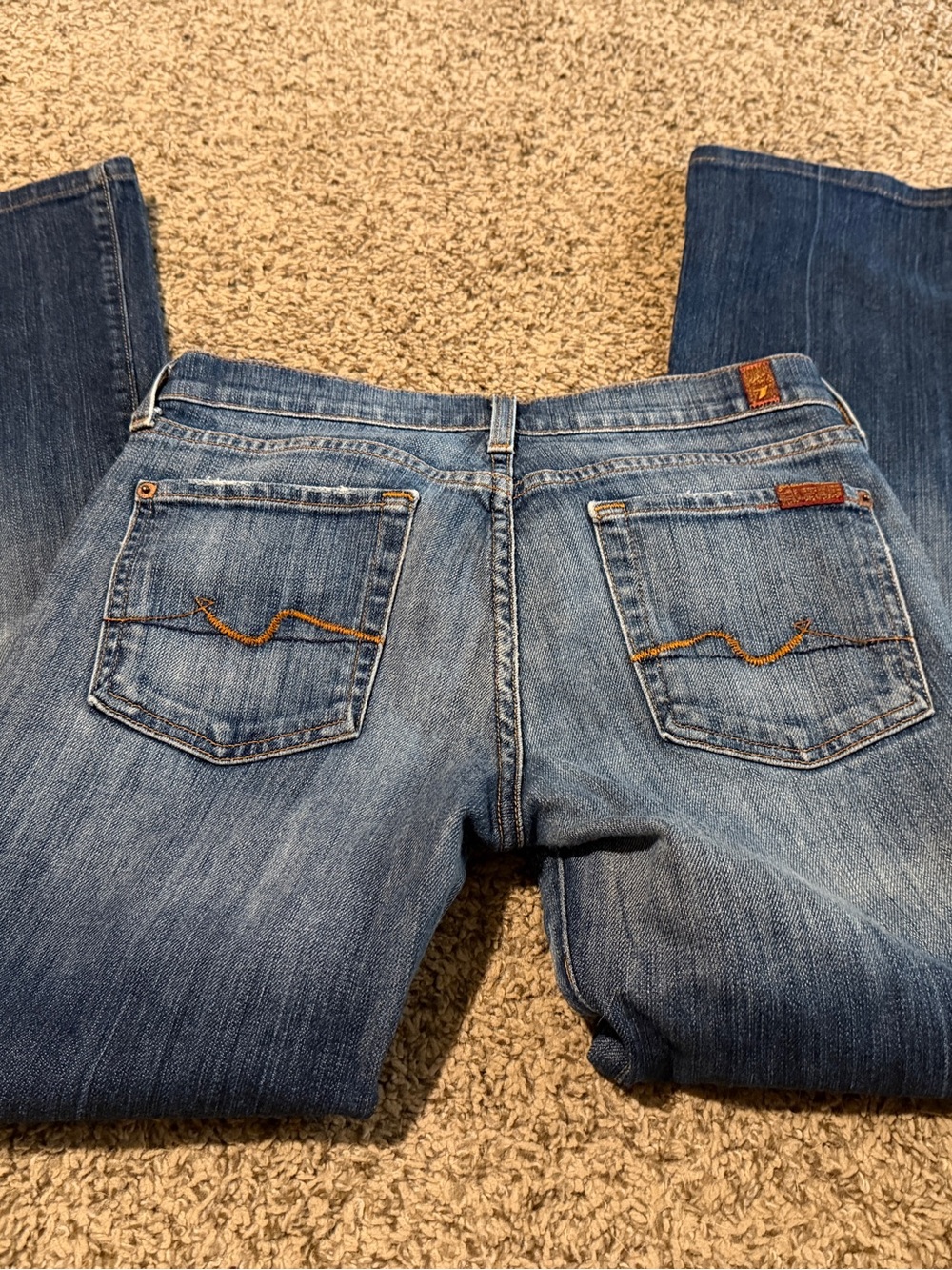 7 For All Mankind Blue Denim Bootcut Jeans , Size 28